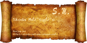 Skoda Mátyás névjegykártya