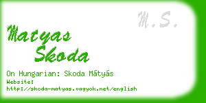 matyas skoda business card