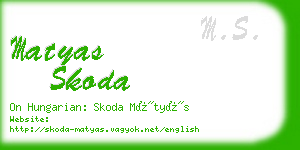 matyas skoda business card